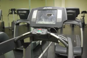 A broken treadmill 