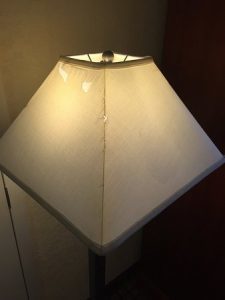 Damaged lamp shade