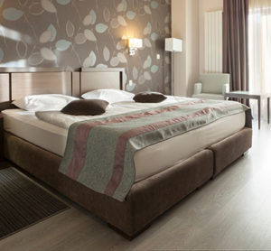 A hotel room