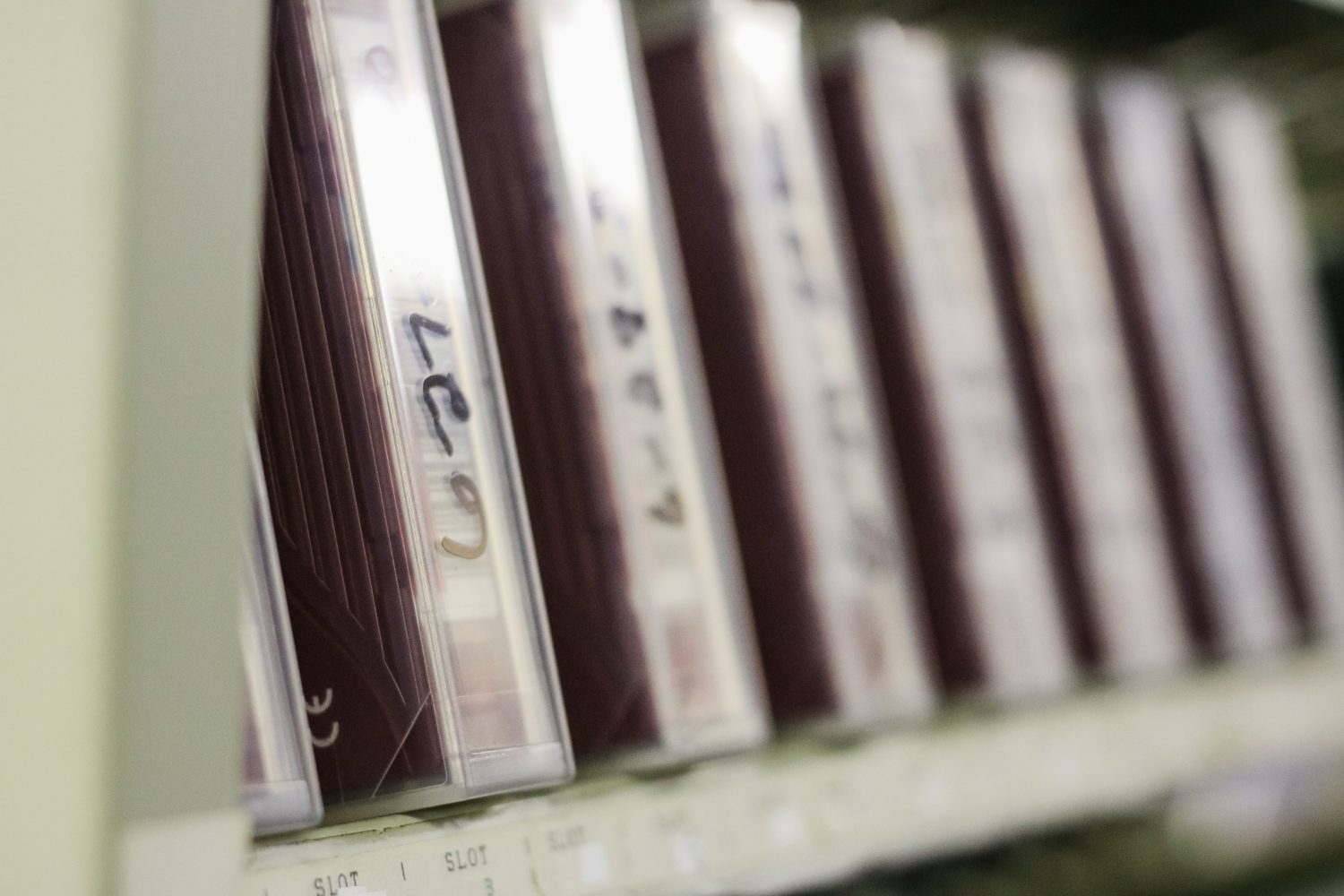 Tapes stored inside a secure vault