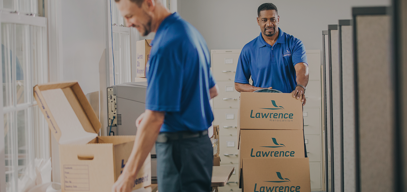 Office Movers Unpacking Boxes