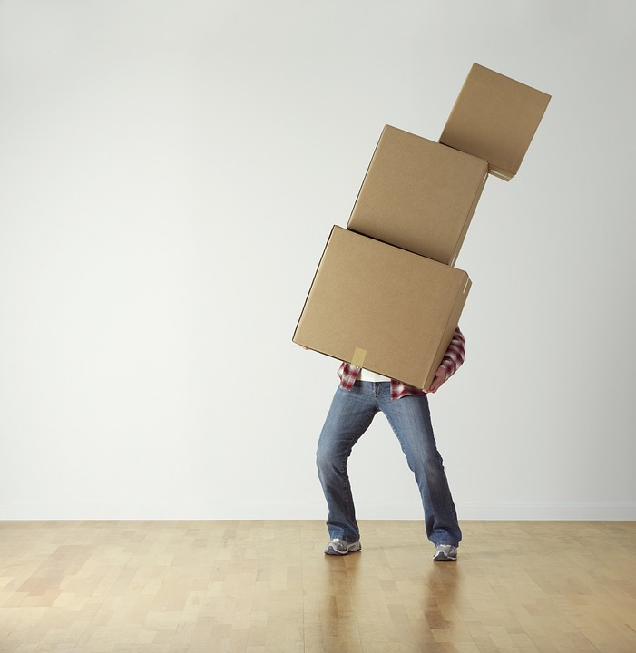 moving boxes stacked