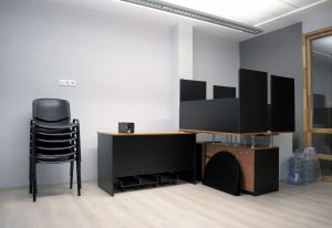 Packed furniture in a new and modern office.