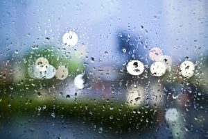 rainy on window on moving day